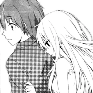 ❤️‍🩹 Anime, Koppel, Romantiek, Manga, Illustratie telegram sticker