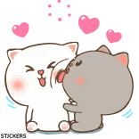 😋 mignon, chats, amour, affection, baiser, animaux telegram sticker
