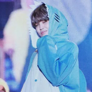 ⭐️ Jimin KPOP, 偶像, 可爱, 恐龙, 鲨鱼, Jimin, BTS, 朴智旻 telegram sticker