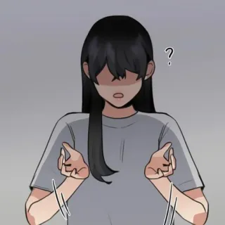 🐾 garota anime, ponto de interrogação, surpreso/a, confuso/a, ilustração telegram sticker
