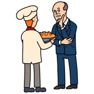 👨‍🍳 baker, businessman, bread, customer, food, chef telegram sticker