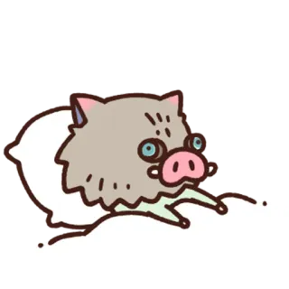 😪 Inosuke Hashibira Demon Slayer Anime, Demon Slayer, Inosuke, Chibi, Cartoni animati, Animale telegram sticker