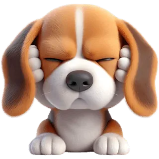 ☹️ dog, puppy, cartoon, cute, animal, sticker, illustration telegram sticker