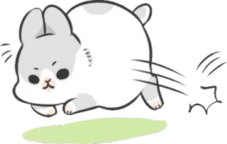 🏃 bunny, rabbit, animal, cute, cartoon, running telegram sticker