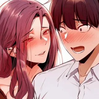 🌒 anime, manga, couple, romance, blush telegram sticker