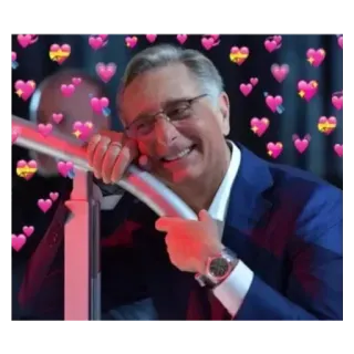 🥰 uomo, completo, occhiali, amore, cuori telegram sticker