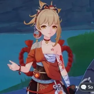 🎆 Yoimiya Genshin Impact So Anime, Videojuego, Genshin Impact, Yoimiya, Personaje femenino whatsapp sticker