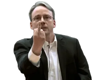 🖕 Linus Torvalds Linus Torvalds, dedo do meio, gesto ofensivo telegram sticker