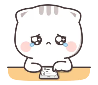 😿 gato, triste, llorando, emoji, pegatina, lista, teléfono telegram sticker