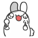🤨 conejo, dedo corazón, grosero, mono, lindo, dibujos animados whatsapp sticker