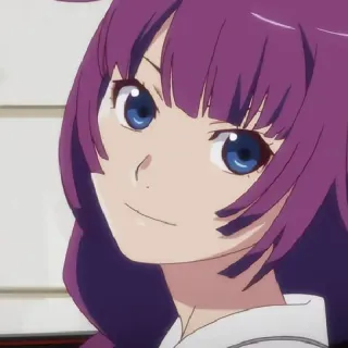 🧿 Nadeko Sengoku Monogatari Anime, Monogatari, Nadeko Sengoku, Mädchen, Süß, Lila Haare telegram sticker