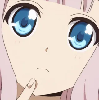🤔 アニメ 女の子, カートゥーン, 漫画, かわいい, 考え中, チカ telegram sticker