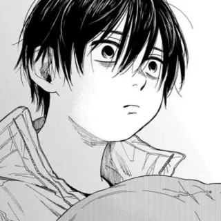 🐾 Manga, Anime, Ragazzo, Triste, Ritratto, Illustrazione whatsapp sticker