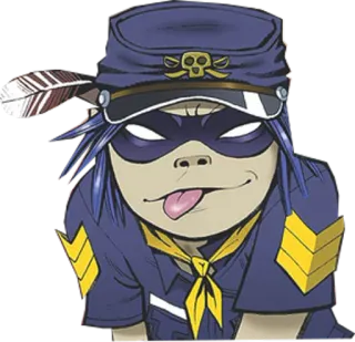 😋 Noodle Noodle, Gorillaz, Desenho animado, Máscara, Cantor, Banda telegram sticker