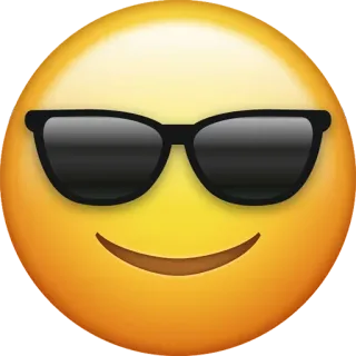 😎 emoji, sunglasses, cool, smile, yellow, face whatsapp sticker