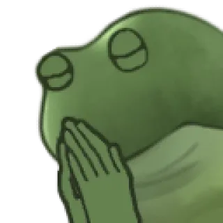 😁 カエル, 動物, ミーム, 考えてる, 思案 telegram sticker
