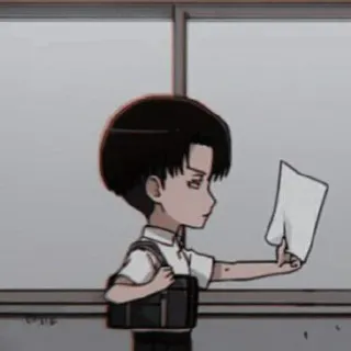 ☕ Levi Ackerman Attack on Titan anime, character, school, manga, attack on titan, levi telegram sticker