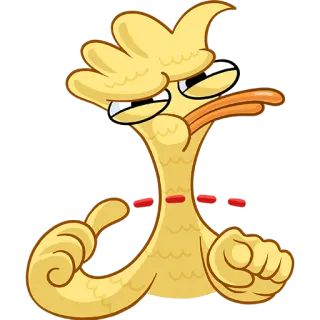🤨 Мультик, Желтый, Утка, Птица, Смешной, Злой, Настроение telegram sticker
