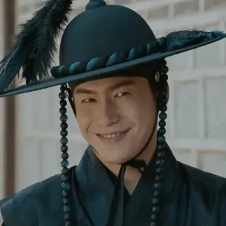 😏 man, historical clothing, korean drama, traditional hat, portrait, asian telegram sticker