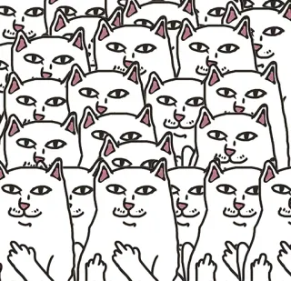 😁 mèo, ngón tay giữa, xúc phạm, vô lễ telegram sticker