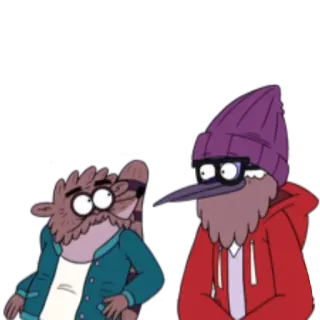 😥 Rigby Regular Show kreskówka, postacie, Zwyczajny serial, Rigby, Mordecai telegram sticker