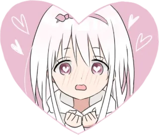 ❤️ anime, cartoon, kawaii, cute, girl, pink, hearts telegram sticker