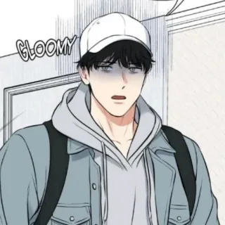 😪 GLOOMY หดหู่, ผู้ชาย, เศร้า, มังงะ, อนิเมะ whatsapp sticker