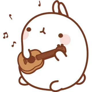 🎸 rabbit, cartoon, cute, ukulele, music, musical telegram sticker