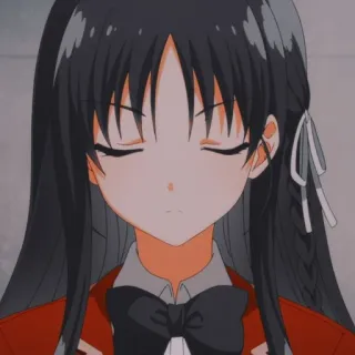 😔 anime, ragazza, illustrazione, cartone animato telegram sticker