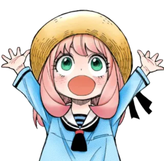 👋 Anya Forger Spy x Family Anya Forger, Spy x Family, anime, dibujos animados, niña, linda, feliz, pegatina whatsapp sticker