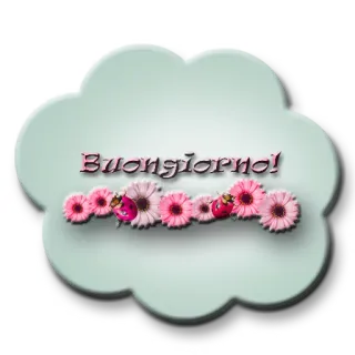 ✨ Buongiorno! приветствие, цветы, божья коровка, доброе утро, итальянский telegram sticker