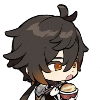 🧉 Zhongli Genshin Impact Anime, Videospiel, Genshin Impact, Zhongli, Essen telegram sticker