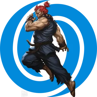 😃 Akuma Street Fighter jeu vidéo, combattant, personnage, arts martiaux, cheveux roux, jeu de combat telegram sticker