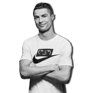 😏 Cristiano Ronaldo voetbal, atleet, American football, Nike, meme telegram sticker