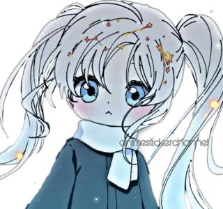 ☺️ onestickerchannel Anime, Fille, Queue de cheval, Dessin animé, Kawaii, Mignon telegram sticker