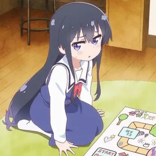 🌸 Anime, Chica, Juego de mesa, Interior, Dibujos animados, Niño telegram sticker