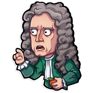 😨 Isaac Newton scientist, physics, gravity, apple, newton telegram sticker
