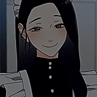 🥴 Anime, Maid, Bonito, Garota, Desenho animado, Sorriso telegram sticker