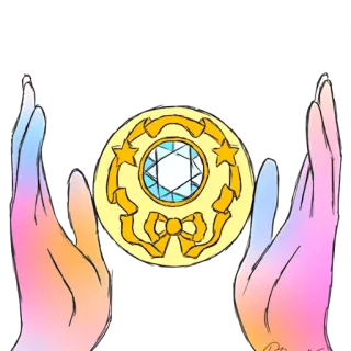 💅 手, ジュエリー, 宝石, 星, リボン, ゴールド, 虹 telegram sticker