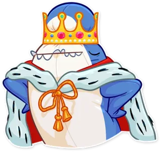 👑 roi, couronne, royal, dessin animé, personnage, mascotte, royauté telegram sticker