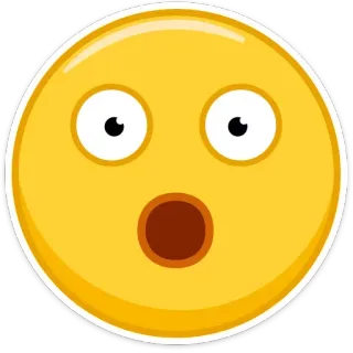 😲 絵文字, ショック, 顔, 驚き, 黄色, 表情 telegram sticker