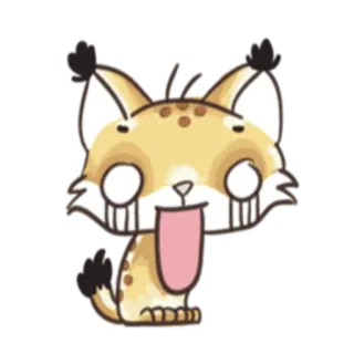 😱 động vật, linh miêu, hoạt hình, dễ thương, kawaii, nhãn dán, mèo whatsapp sticker