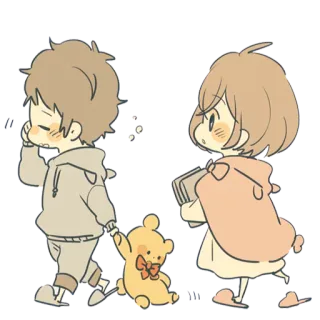 🐻 bambini, orsetto, cartoni animati, camminare, carino telegram sticker