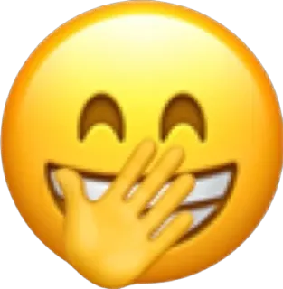 😁 emoji, laugh, hand, face, happy, smile telegram sticker