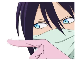 👈 Yato Noragami anime, character, pointing, masked, noragami, yato, god, manga whatsapp sticker