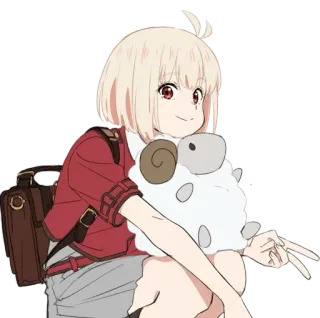 😍 Chisato Nishikigi Lycoris Recoil Anime, Chica, Linda, Kawaii, Chisato, Lycoris Recoil, Personaje telegram sticker