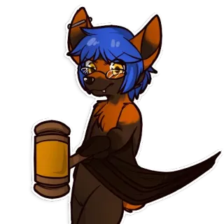 🔨 furry, murciélago, abogado, mazo, juez, gafas, antropomórfico telegram sticker