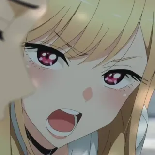 😡 Marin Kitagawa My Dress-Up Darling Anime, Ragazza, Carina, Kawaii, Arrossire, Arrabbiata telegram sticker