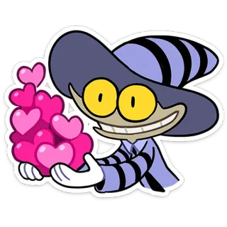 ❤️ cartoon, character, hat, hearts, love telegram sticker