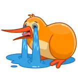 😭 menangis, sedih, burung, kiwi, jeruk, air mata whatsapp sticker